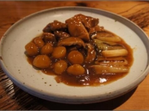 鶏もも肉と栗の醤油煮